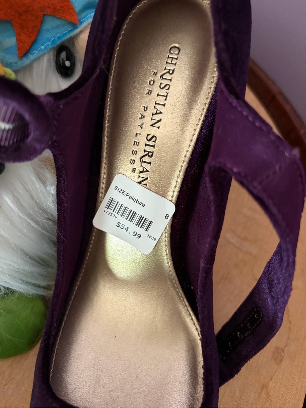 Christian Siriano Purple Velvet Mary Jane Block Heels - Picture 4 of 6